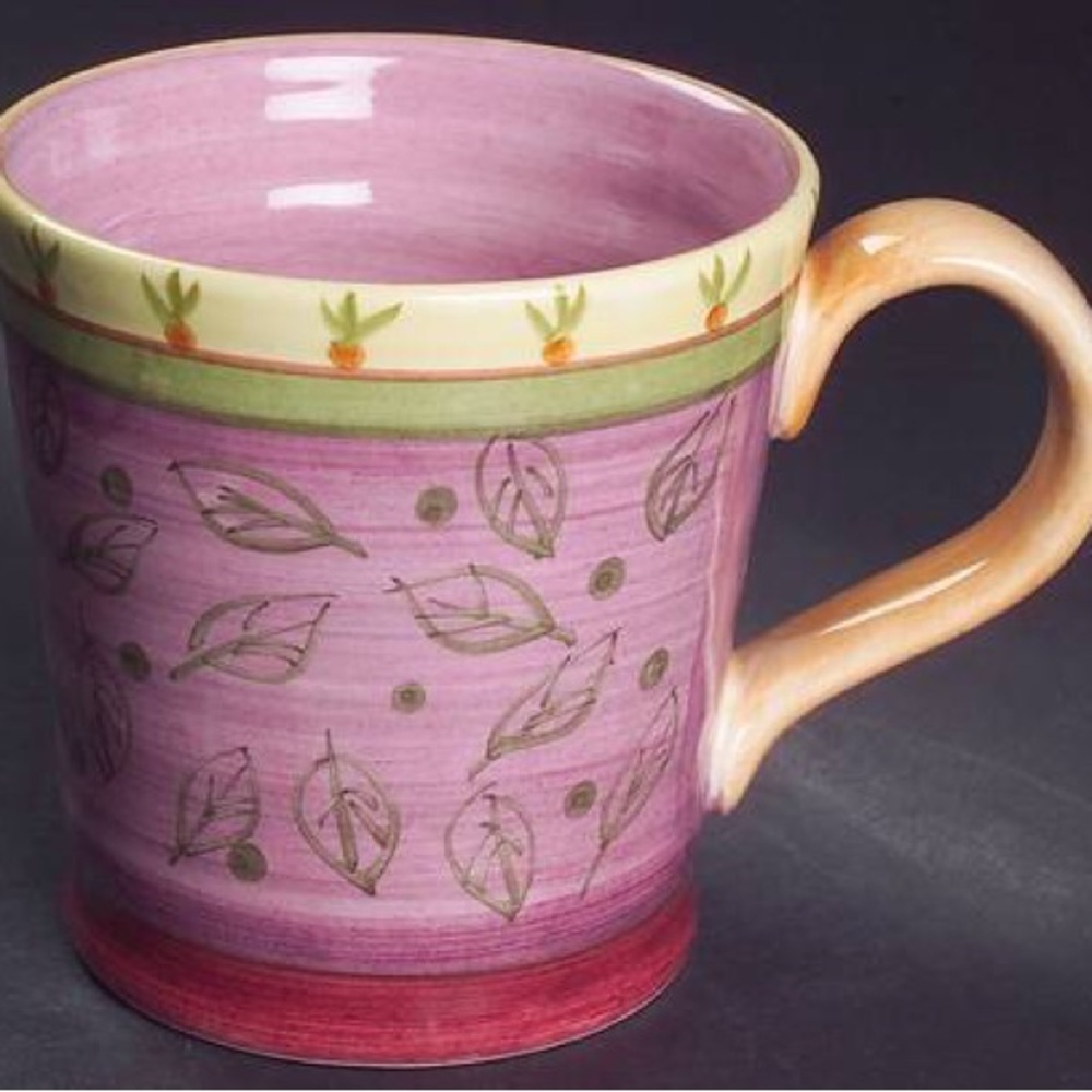 Culinary Arts Studio Hand-Painted Floral Mug in Purple Julie Ingleman Retired